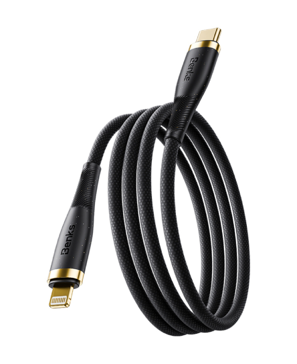 Кабель плетеный Benks D47 PowerWeave USB-C to Lightning, 30W 1М, черный