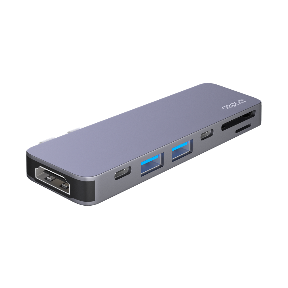 Адаптер-переходник Deppa USB-C для MacBook 7-в-1, графит