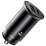 Автомобильное зарядное устройство Baseus Circular Metal USB-A/USB-C, 30W, черный