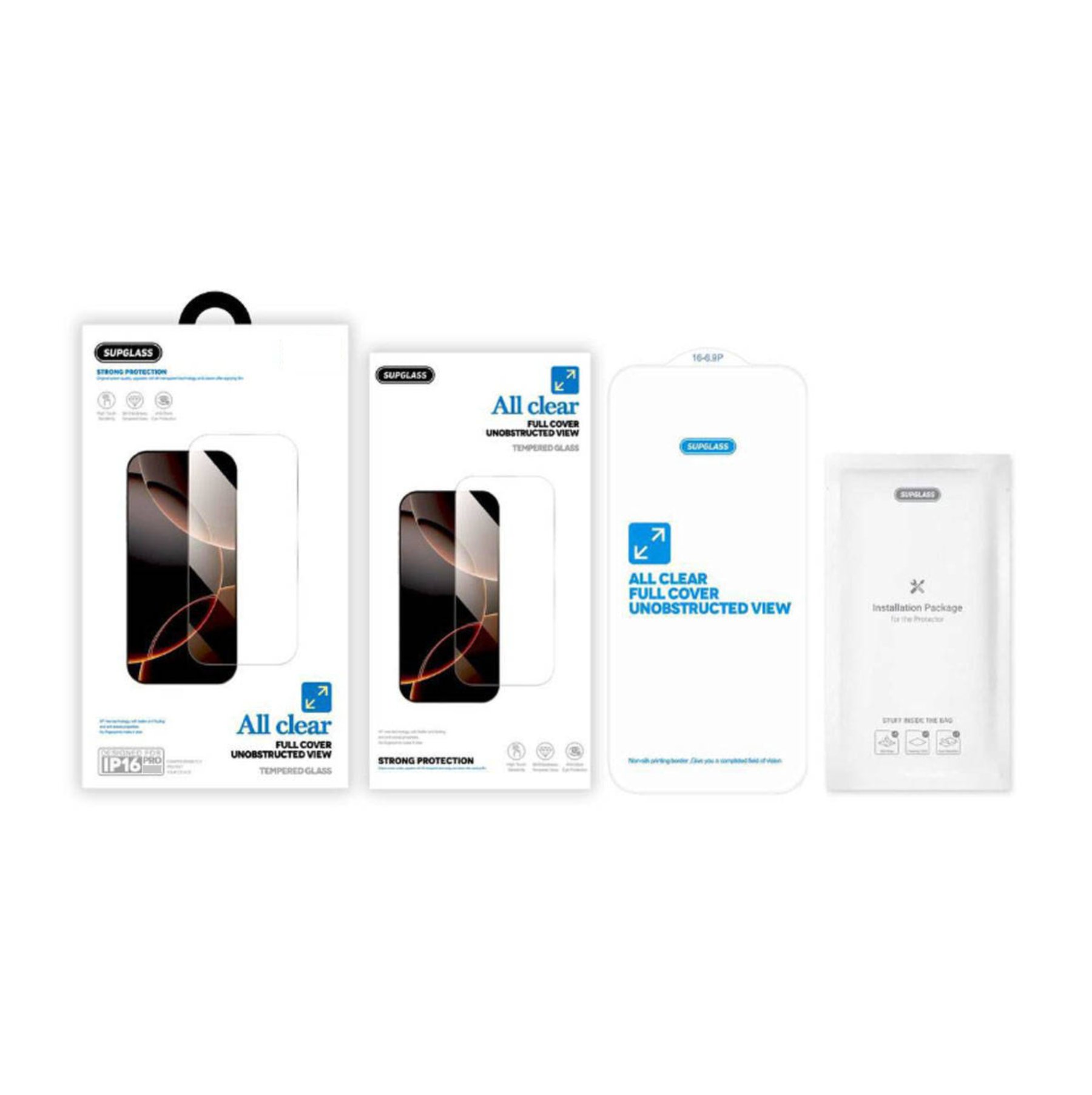 Защитное стекло Supglass SG-03 Transparent Glass with Easy Installation Kit For IPhone 16 Pro (6.3) Защитное стекло Supglass SG-03 Transparent Glass with Easy Installation Kit For IPhone 16 Pro (6.3)