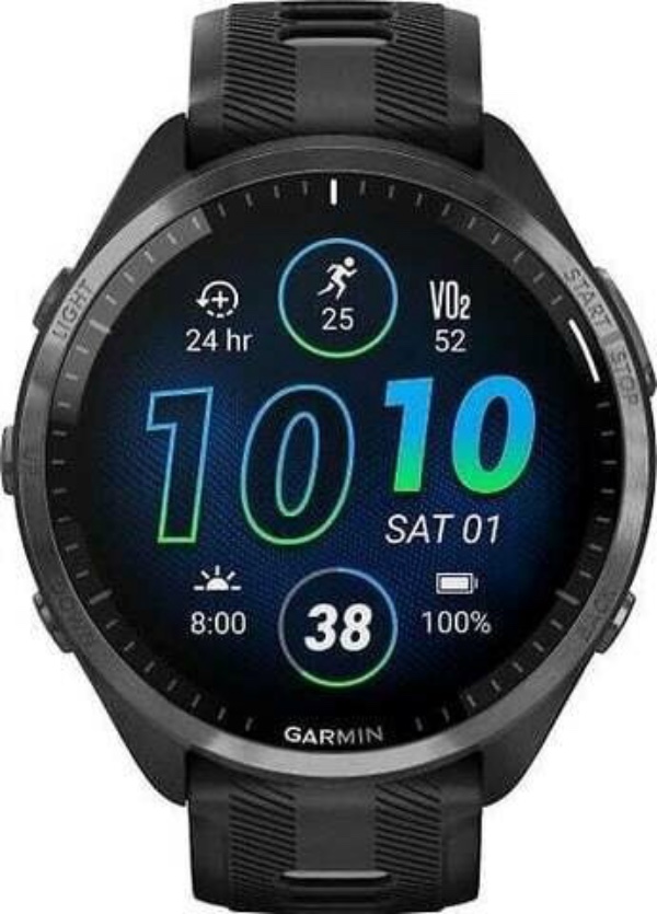 Умные часы Garmin Forerunner 965 Black, Titanium Bezel, Black Band