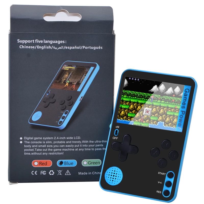 Игровая ретро консоль, 500 классических игр, синяя