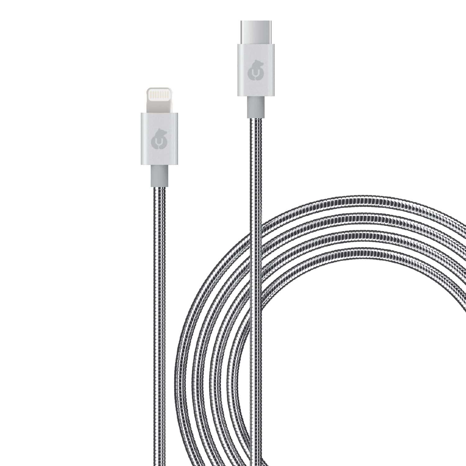 Кабель Ubear Force Metal USB-C – Lightning, 1.2 м, серебристый