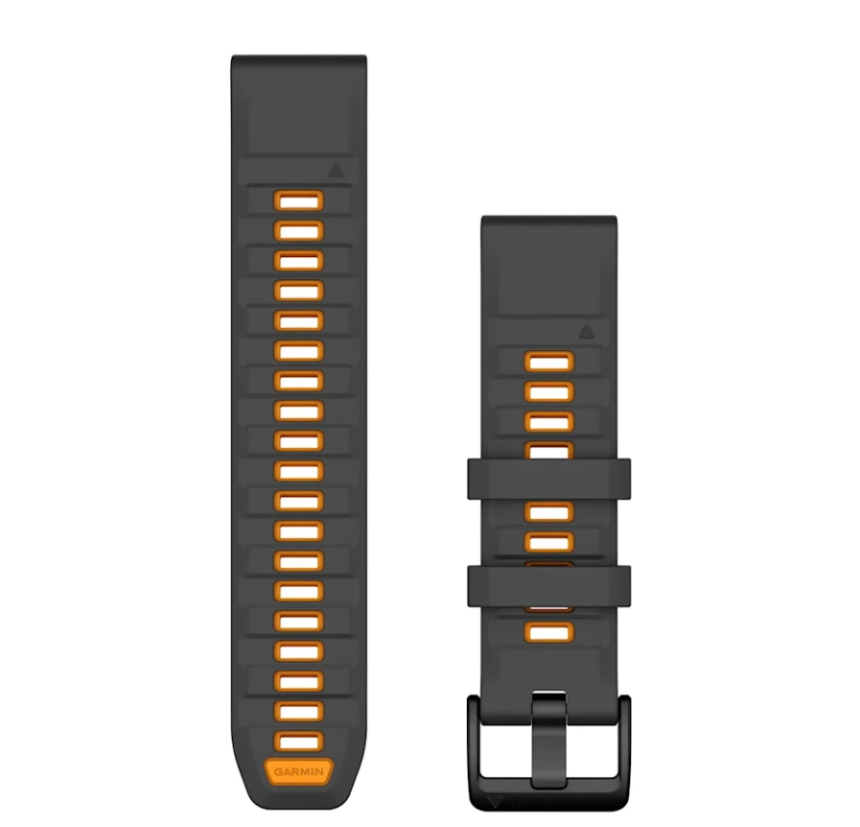 Ремешок для часов Garmin QuickFit 26 Watch Bands Silicone Graphite with Spark Orange HK