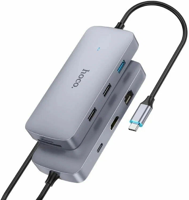 Hoco HB32 Season Type-C 8-in-1 100W Metal gray