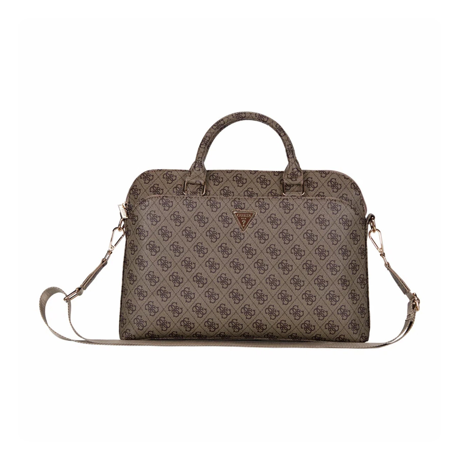 Сумка Guess для MacBook 13-15" 4G Bag with Zipper pocket Triangle metal logo, коричневая