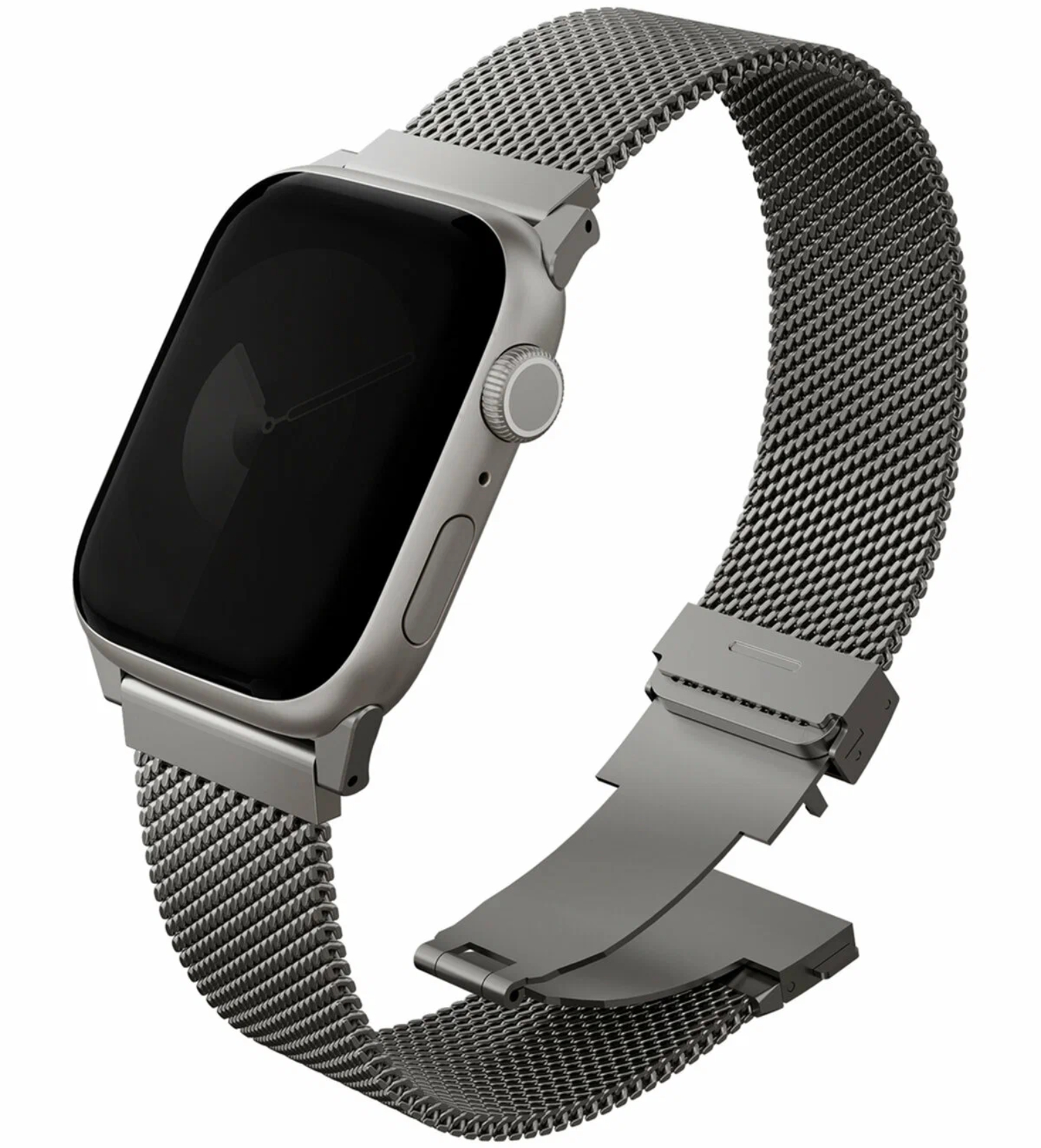 Ремешок Uniq Dante PRO Strap Mesh Steel Titanium Silver для Apple Watch 42/41/40 mm