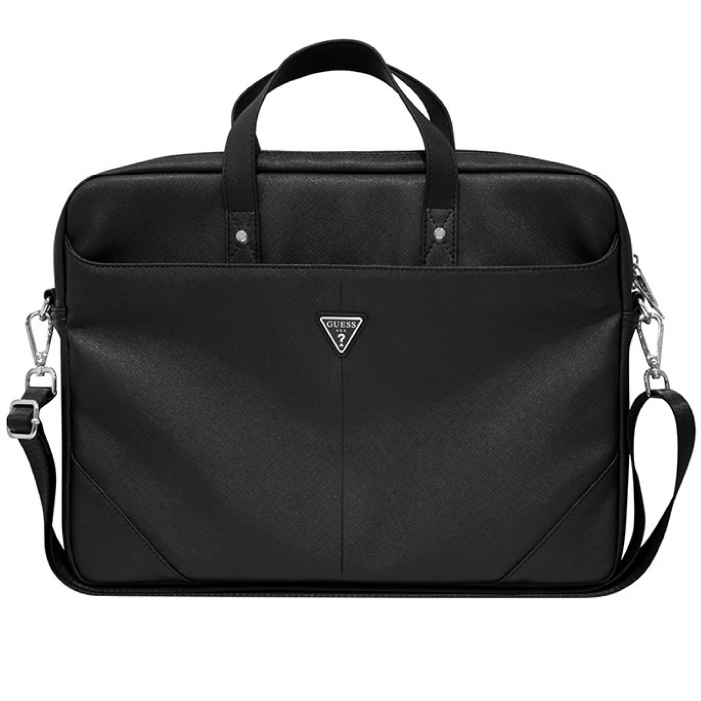 Сумка Guess для MacBook 15-16" Saffiano Bag with Triangle metal logo, черная