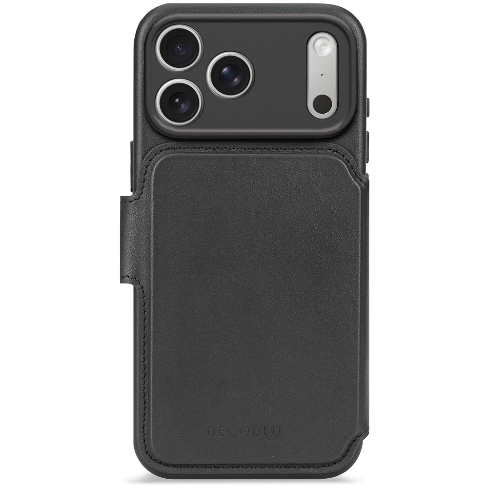Чехол Decoded с картхолдером Leather Detachable Wallet для iPhone 17 Pro Max черный