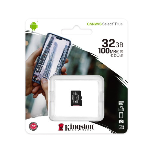Карта памяти MicroSD 32GB Kingston Class 10 Canvas Select Plus A1 (100 Mb/s) без адаптера