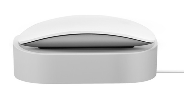 Стенд для зарядки Apple Magic Mouse Uniq NOVA silicone charging dock Light grey