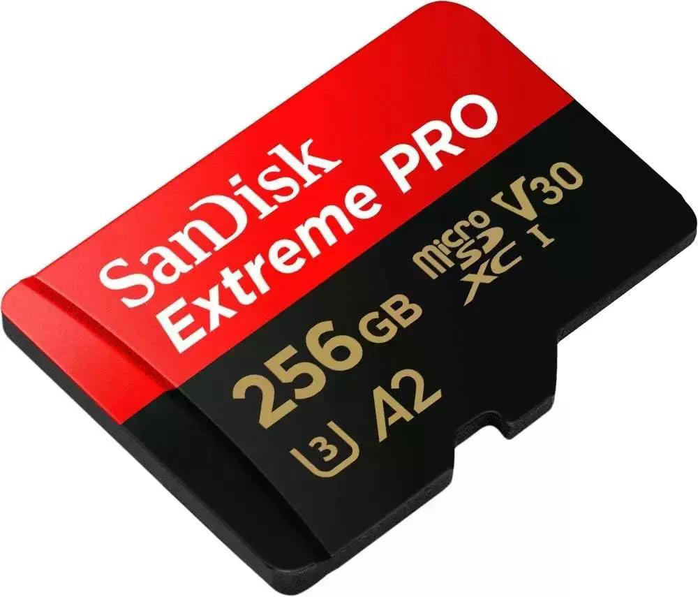 Карта памяти MicroSDXC 256GB SanDisk Class 10 Extreme Pro A2 V30 UHS-I U3 (200 Mb/s) + SD адаптер