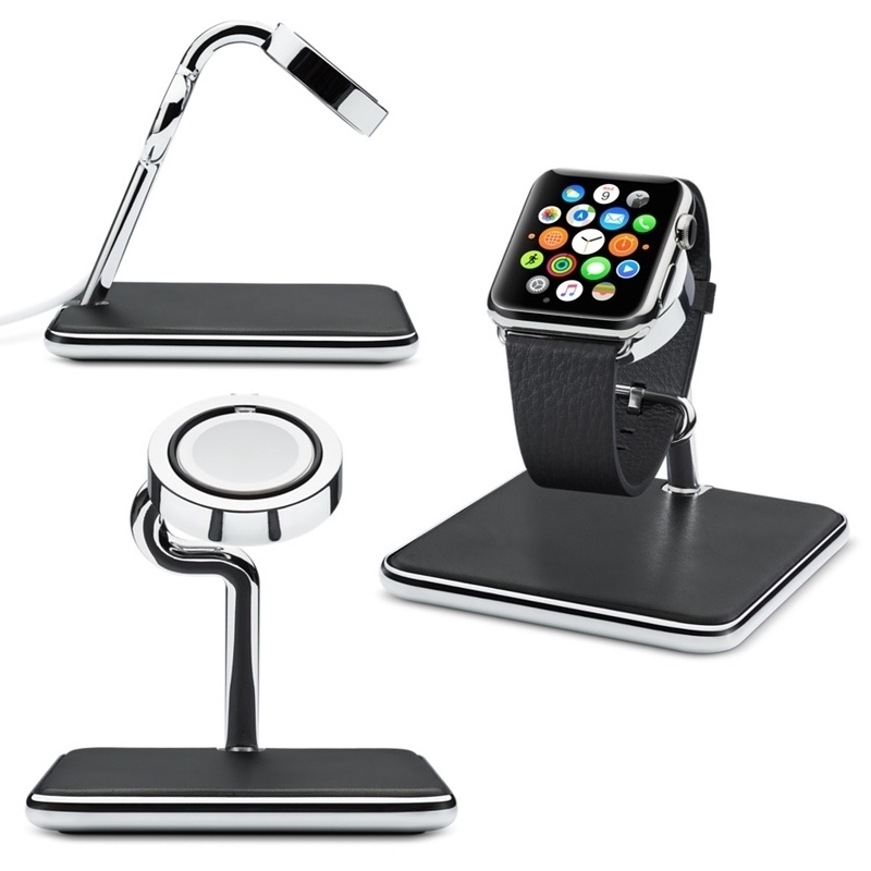 Подставка Twelve South HiRise для Apple Watch алюминий черный/хром