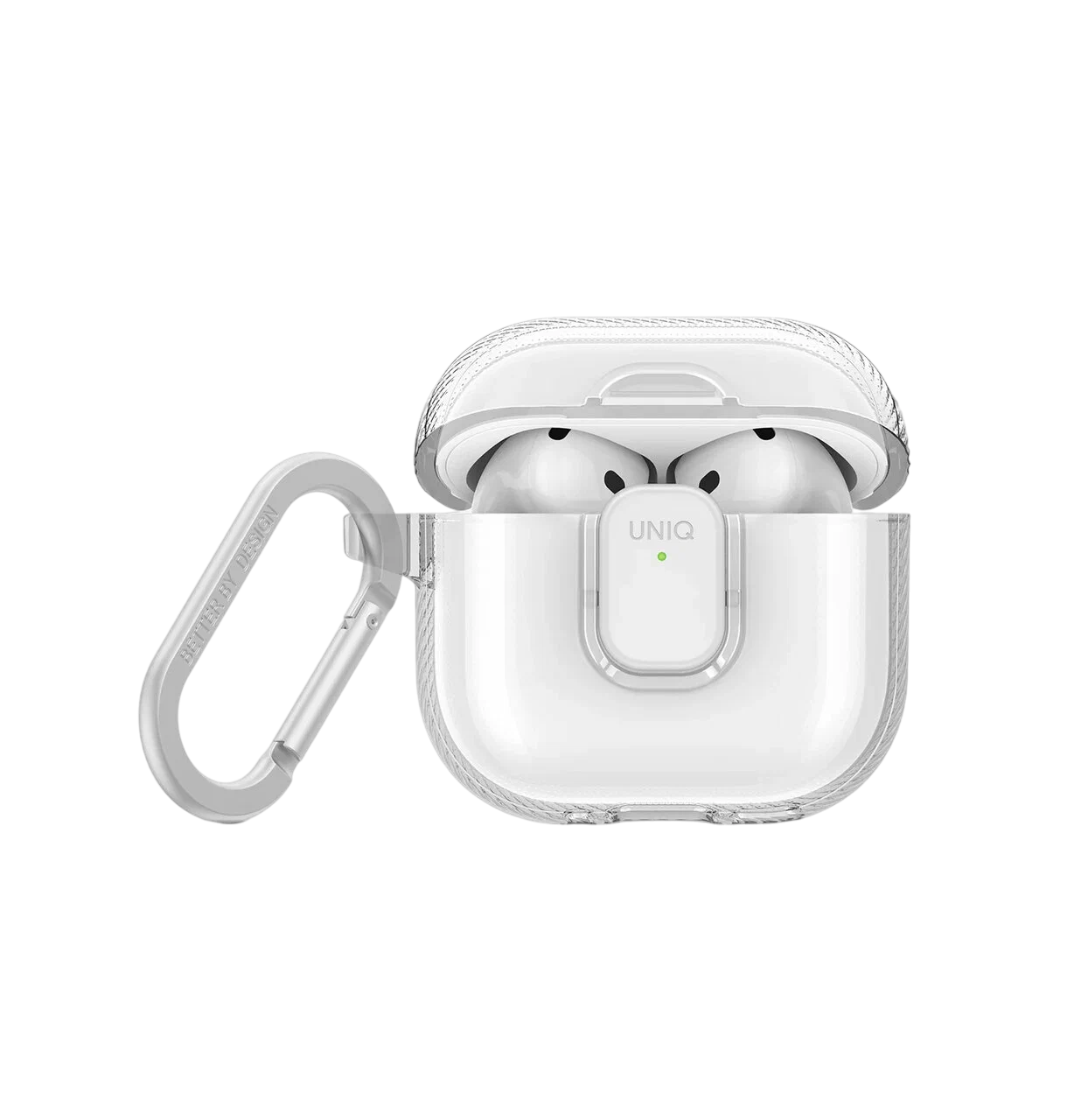 Чехол Uniq для Airpods Pro 3 Glase TPU case with carabin Glossy Clear