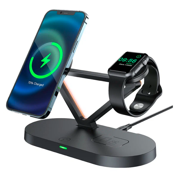 Зарядная станция ACEFAST  3 в 1 Desktop Wireless Charging Holder E9: iPhone, Airpods,iWatch 35W, черная