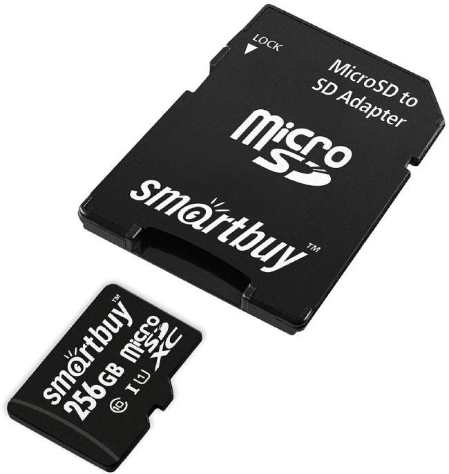Карта памяти MicroSDXC 256GB Smart Buy Class 10 UHS-I + SD адаптер
