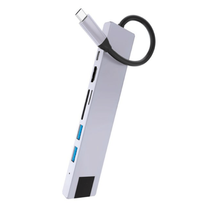 Адаптер USB-C Multiport Hub 7 в 1 "vlp", серебристый