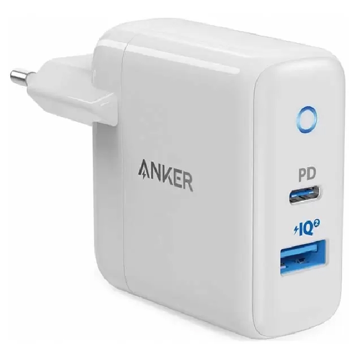 Сетевое зарядное устройство Anker PowerPort 15W USB-A / 18W USB-C, белый