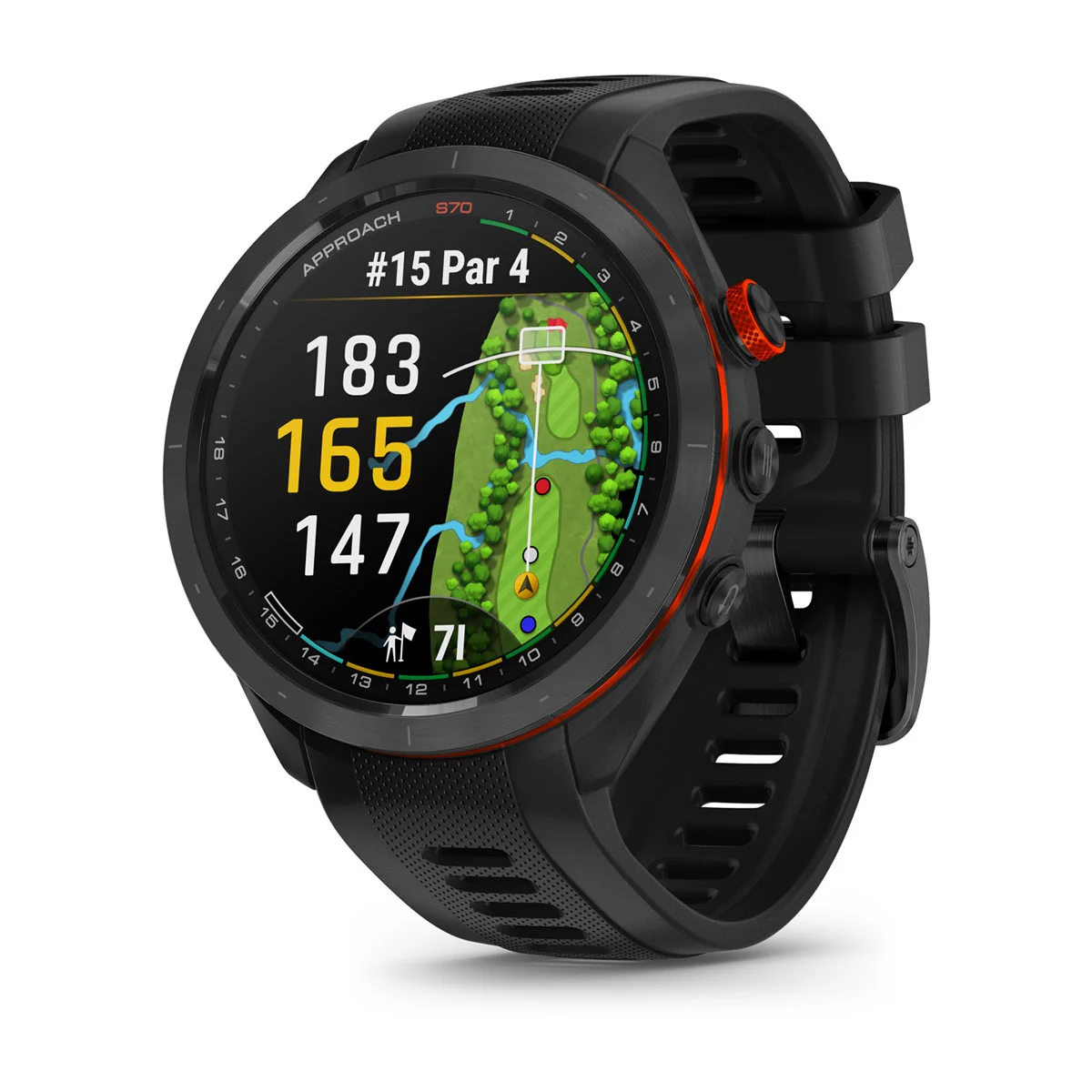 Умные часы Garmin Aproach S70 47mm Black Ceramic Bezel with Black Silicone Band HK
