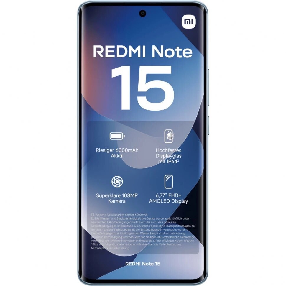 Смартфон Xiaomi Redmi Note 15 8/256Gb Glacier Blue EU