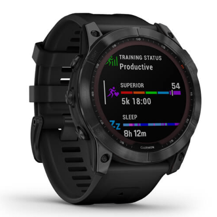 Умные часы Garmin Fenix 7X Sapphire Solar Black DLC Titanium Whit Black Band