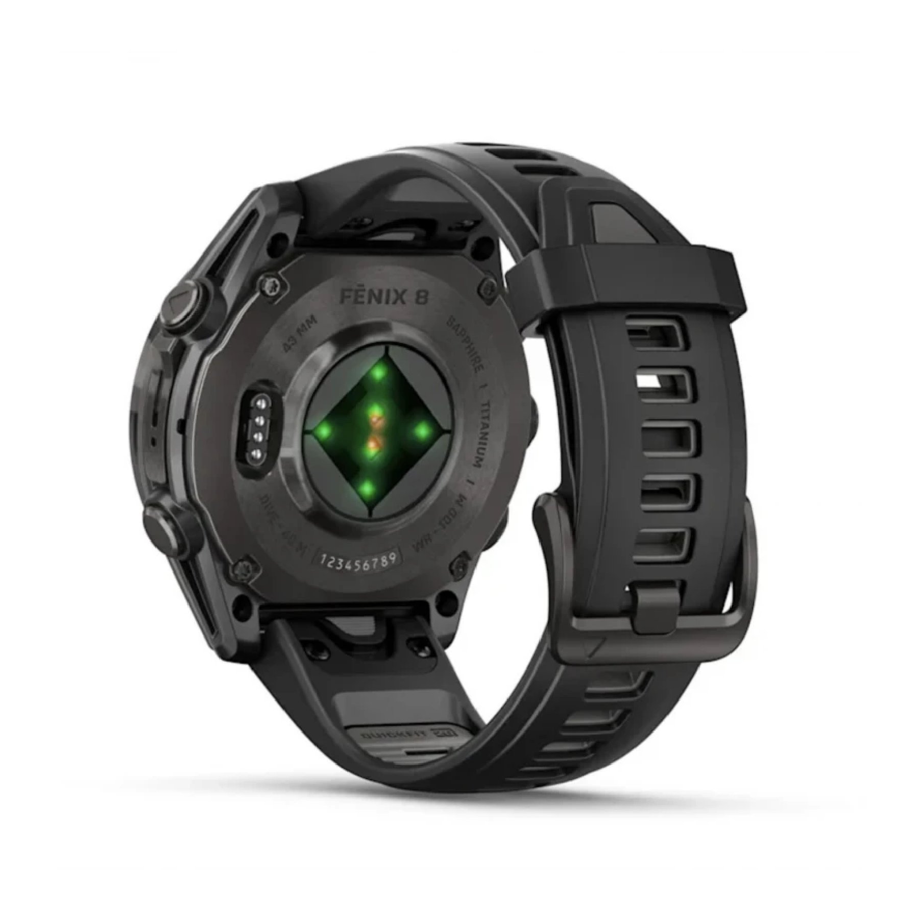 Умные часы Garmin Fenix 8, 43 мм, AMOLED, Sapphire Carbon Gray DLC Titanium / Black silicone band