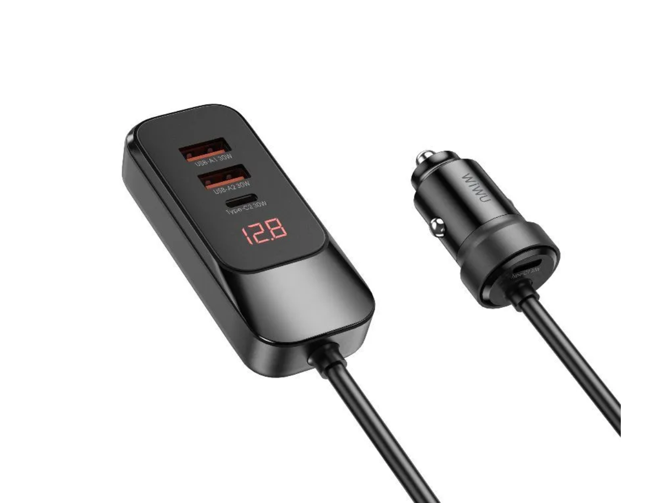 Автомобильное зарядное устройство WiWU QC014 USB-A/USB-C, 120W, черный