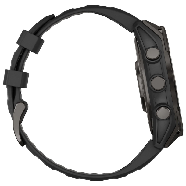 Умные часы Garmin Fenix 8, 51мм, AMOLED Sapphire Carbon Gray DLC Titanium Black/Pebble Gray Silicone Band