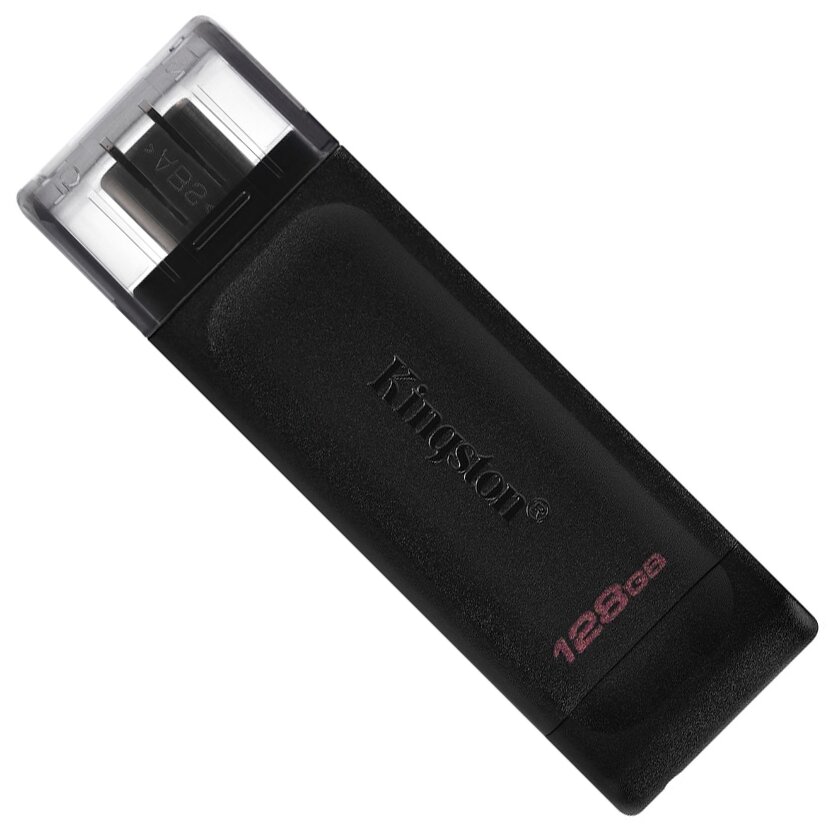 Флеш-накопитель USB Type-C 3.1 Kingston 128GB Data Traveler 70  (USBA/Type-C) Черный
