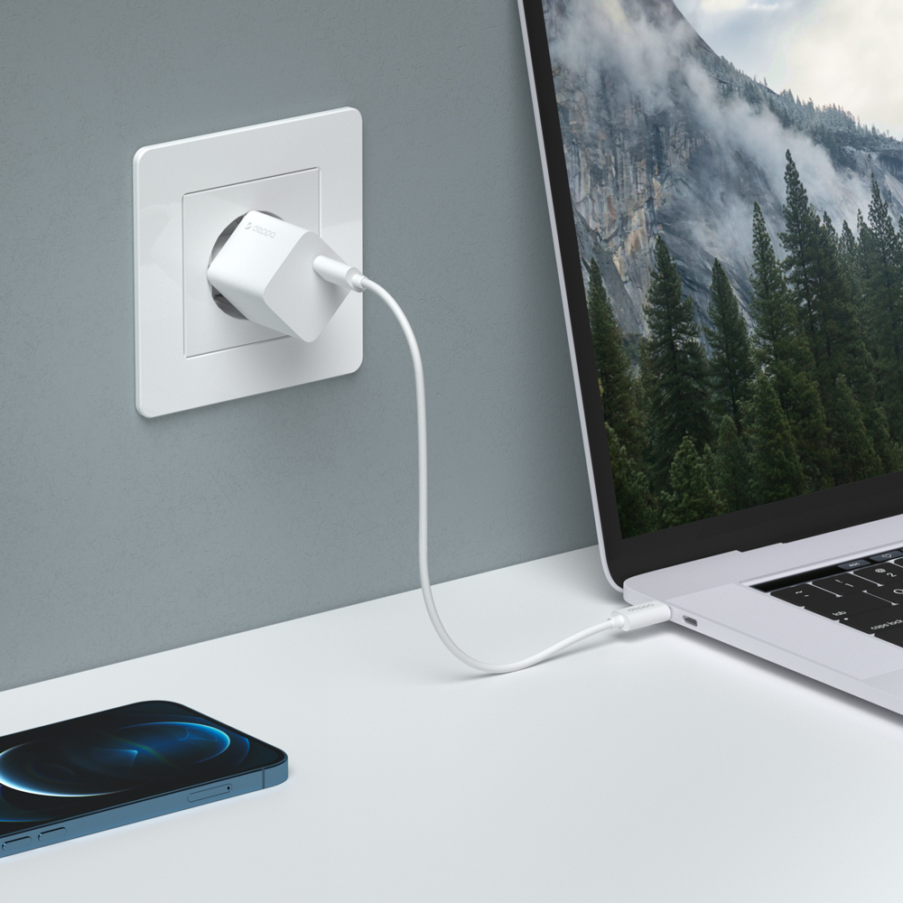 Сетевое зарядное устройство Deppa USB-C, Power Delivery, GaN, 20W, белый