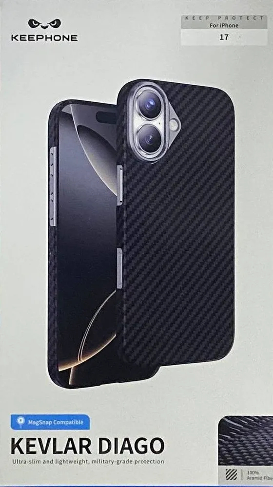 Чехол Keephone KEVILAR DIAGO MagSafe для iPhone 17, Black