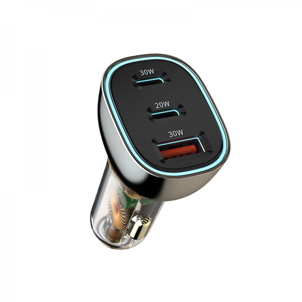 Автомобильное зарядное устройство WiWU USB-A/USB-Cх2 80W PC700, черный