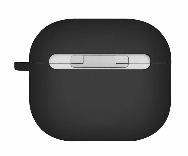 Чехол Uniq для Airpods 4 чехол NEXO Liquid silicone +carabin +Sports ear hooks Black