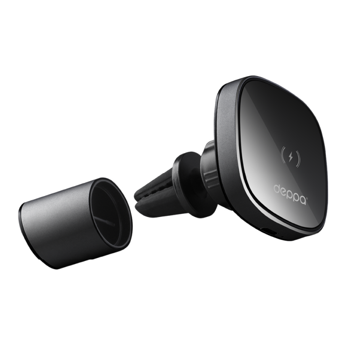 Автомобильный держатель Deppa Mage Safe QI Belka Silver/Black