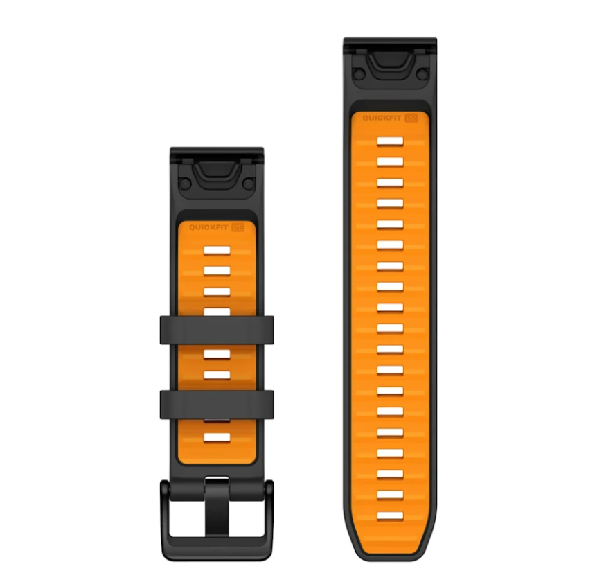 Ремешок для часов Garmin QuickFit 26 Watch Bands Silicone Graphite with Spark Orange HK