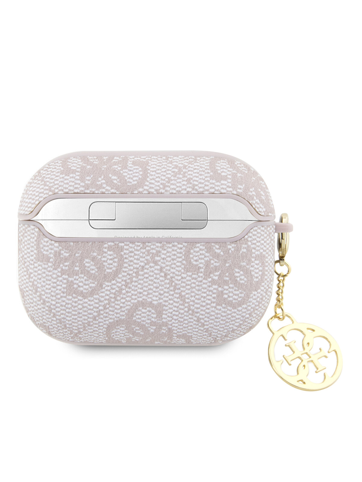 Чехол Guess для Airpods Pro 2 PU leather 4G with metal logo and carabin Pink