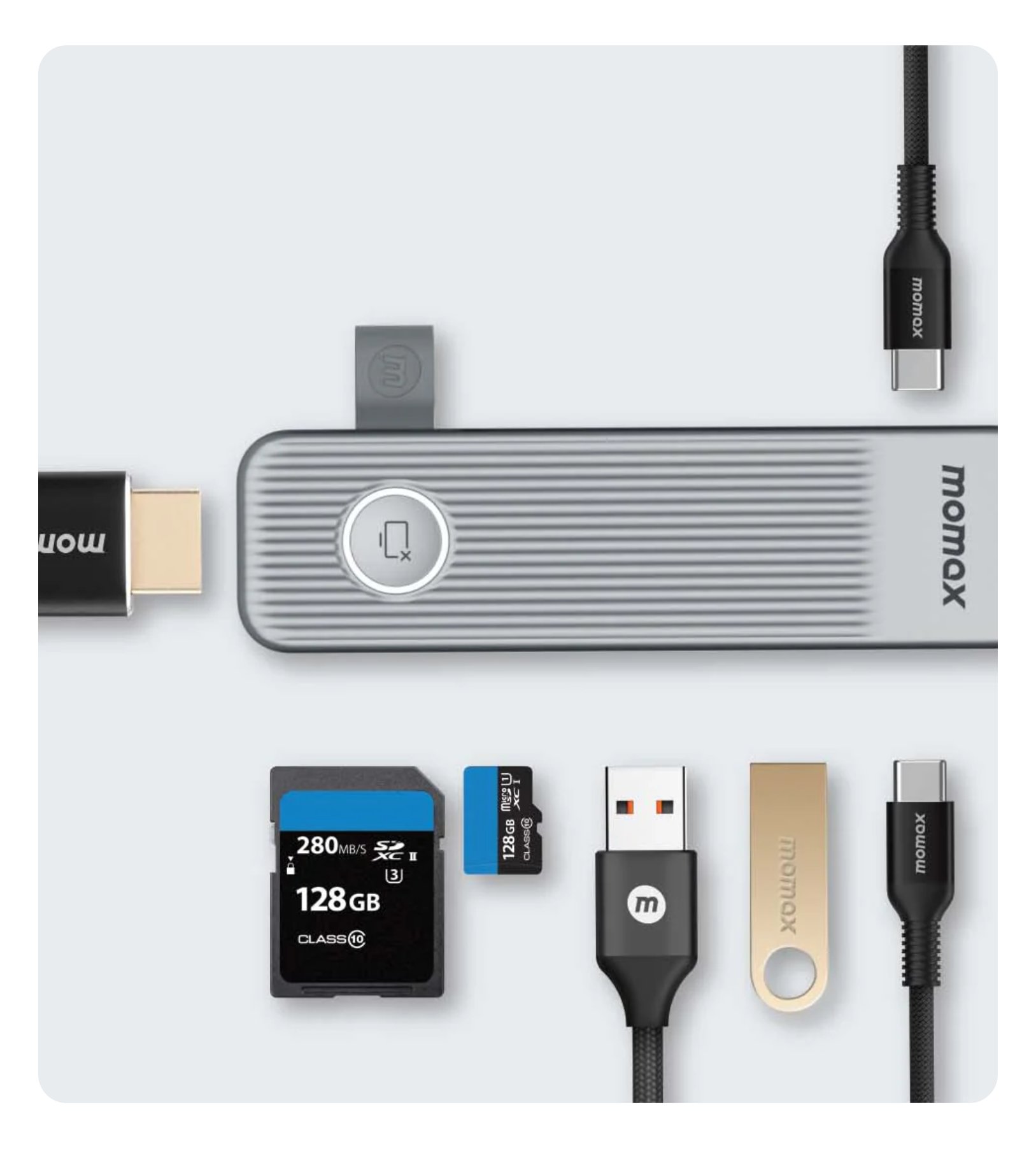 Универсальный адаптер MOMAX ONELINK 7 in 1 multi-function USB-C hub (DH17E) Space Gray