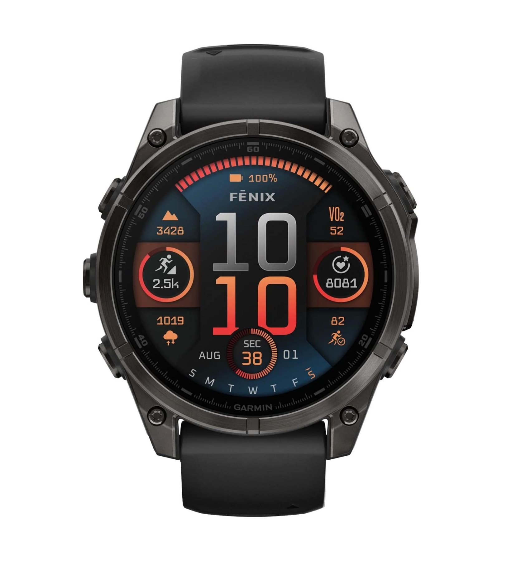 Умные часы Garmin Fenix 8, 47мм, AMOLED Sapphire Carbon Gray DLC Titanium with Black Silicone Band Умные часы Garmin Fenix 8, 47мм, AMOLED Sapphire Carbon Gray DLC Titanium with Black Silicone Band