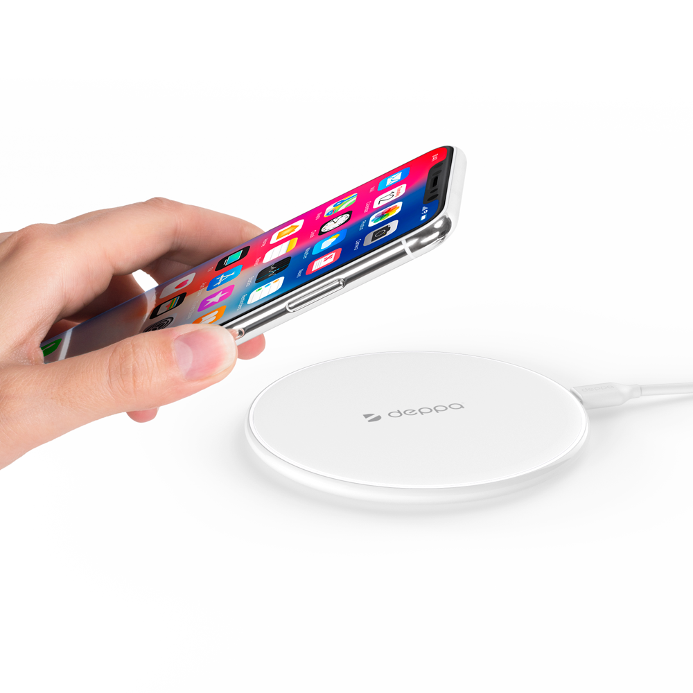 Беспроводное зарядное устройство Deppa Qi Fast Charger, 10W, белый