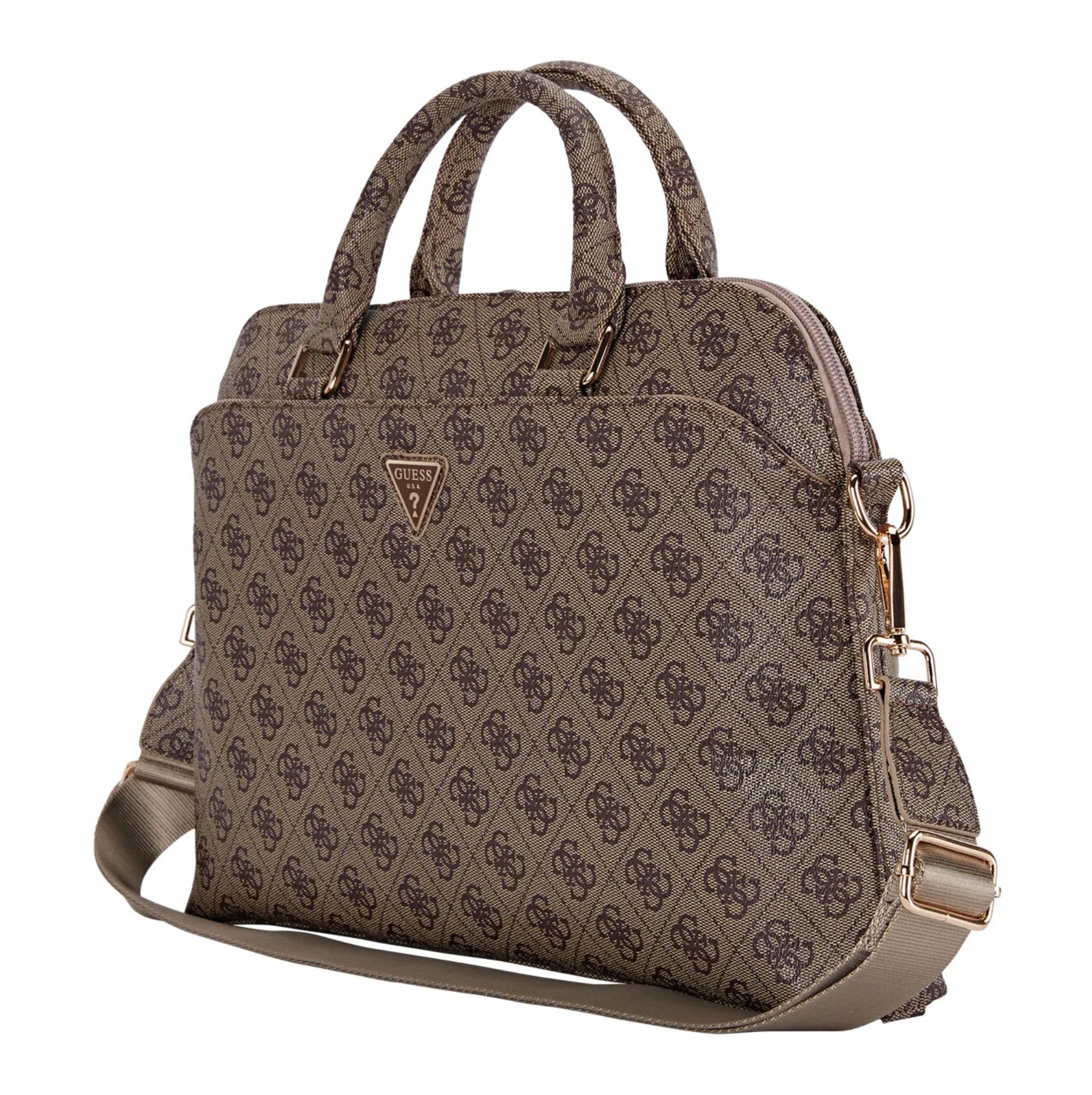Сумка Guess для MacBook 13-15" 4G Bag with Zipper pocket Triangle metal logo, коричневая