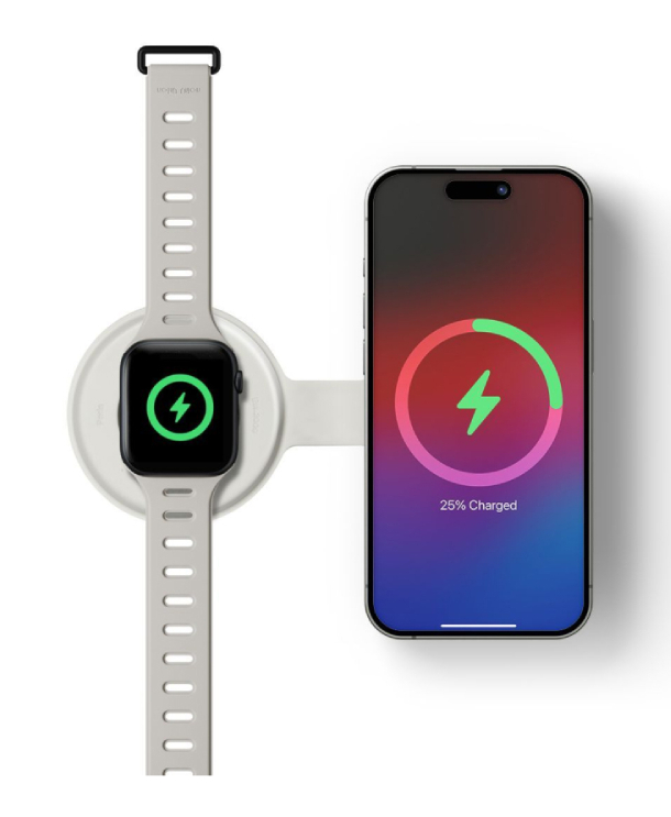 Беспроводное зарядное устройство Native Union Voyage 2 в 1, серый