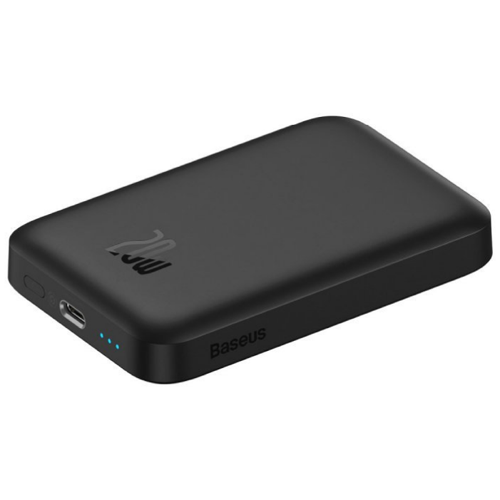 Внешний аккумулятор Baseus Magnetic Wireless Charging Power bank 6000mAh 20W Black (With Baseus Xiaobai series fast charging Cable Type-C to Type-C 60W(20V/3A) 50cm black)