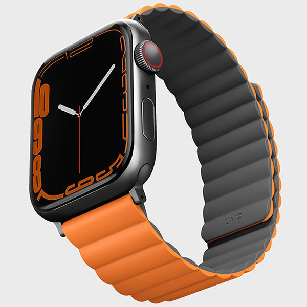 Ремешок Uniq для Apple Watch 49/46/45/44 mm Revix reversible Magnetic Grey/Orange