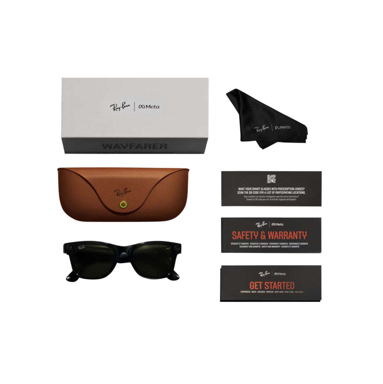 Умные очки RayBan Wayfarer RW4006 Shiny Black/G15 Green M 150-50mm (6017150)