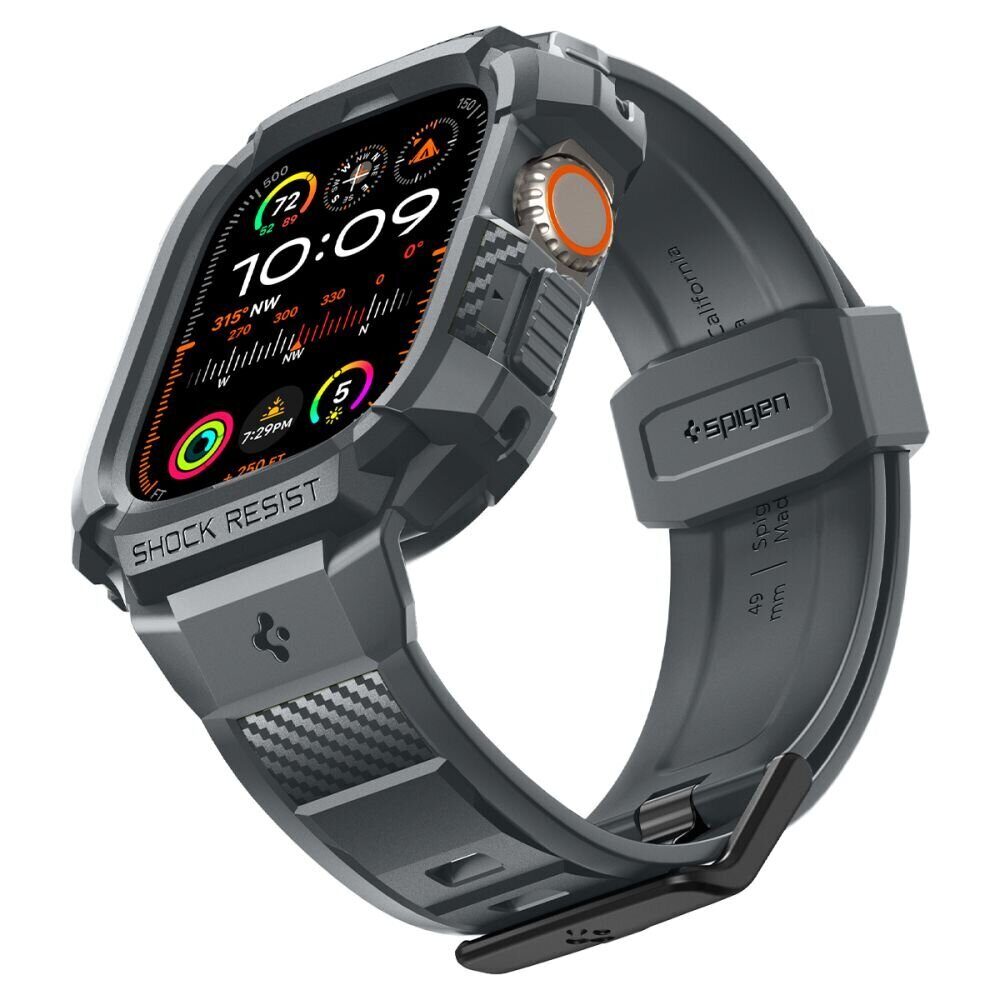 Ремешок+защитный чехол SPIGEN RUGGED ARMOR ”PRO” для APPLE WATCH ULTRA 1 / 2 (49 MM) DARK GREY