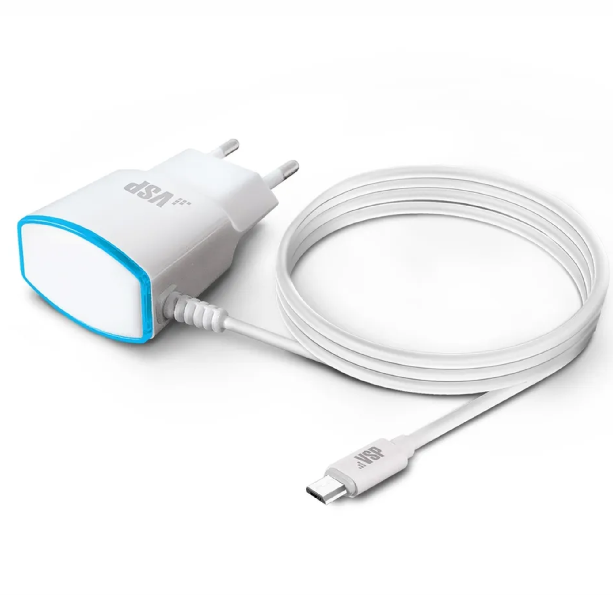 Сетевое зарядное устройство Borasco 1A, micro USB, белое